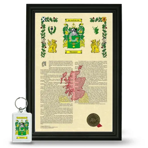 Dinsmore Framed Armorial History and Keychain - Black