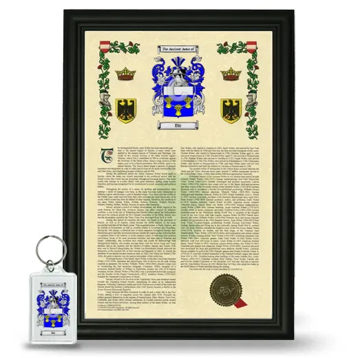 Dir Framed Armorial History and Keychain - Black