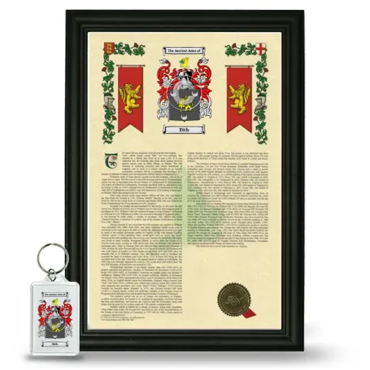 Dith Framed Armorial History and Keychain - Black