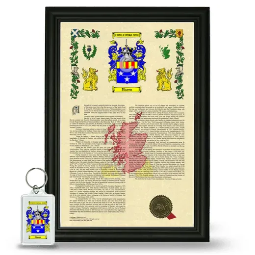 Dixson Framed Armorial History and Keychain - Black
