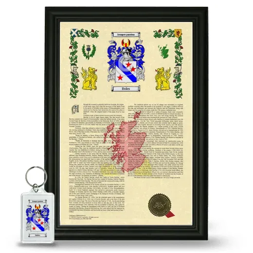 Doles Framed Armorial History and Keychain - Black