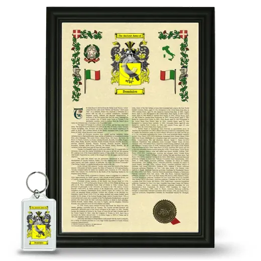 Dominico Framed Armorial History and Keychain - Black