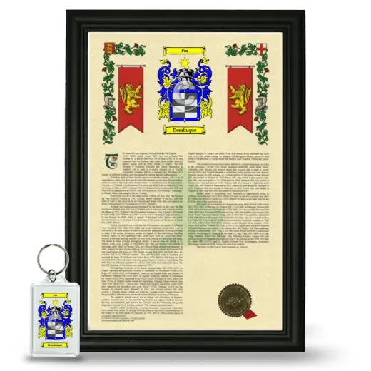 Dominique Framed Armorial History and Keychain - Black