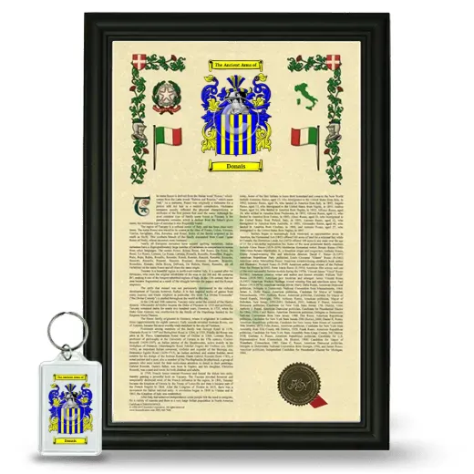Donais Framed Armorial History and Keychain - Black