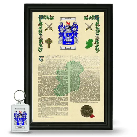 Donnell Framed Armorial History and Keychain - Black