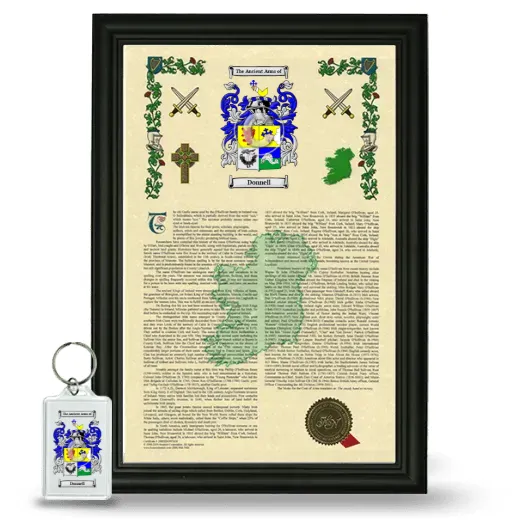 Donnell Framed Armorial History and Keychain - Black