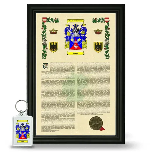 Doose Framed Armorial History and Keychain - Black