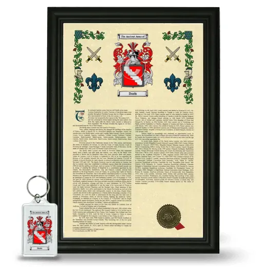 Doris Framed Armorial History and Keychain - Black