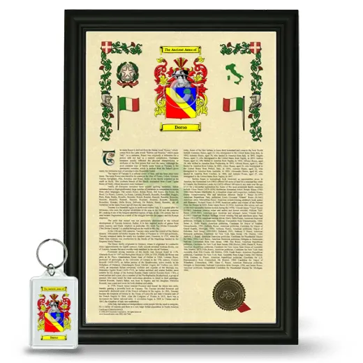 Dorso Framed Armorial History and Keychain - Black