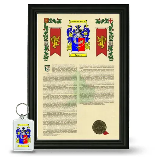 Dowers Framed Armorial History and Keychain - Black