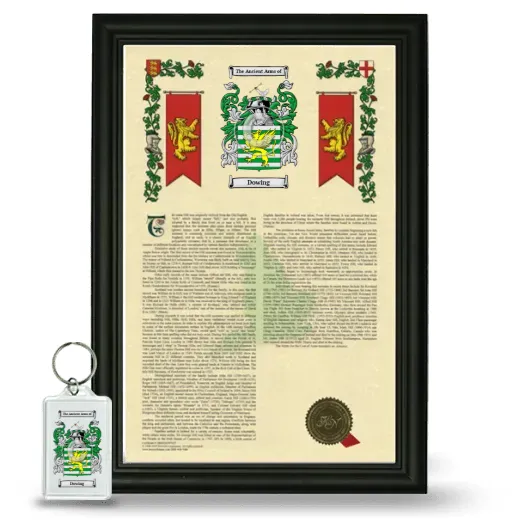 Dowing Framed Armorial History and Keychain - Black