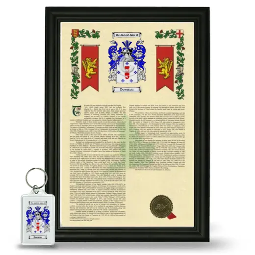 Downton Framed Armorial History and Keychain - Black