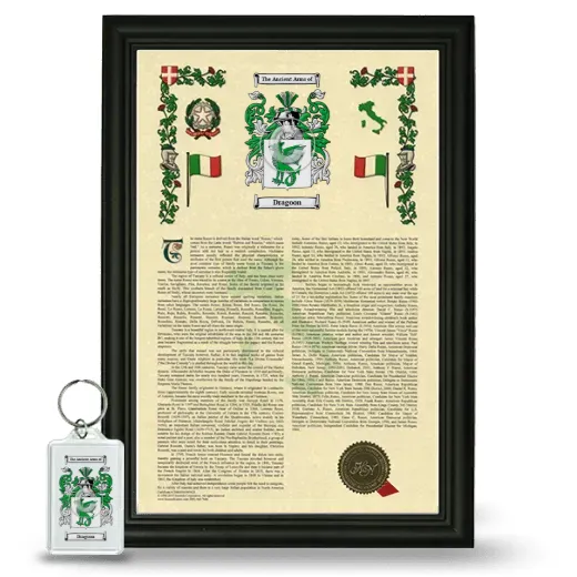 Dragoon Framed Armorial History and Keychain - Black
