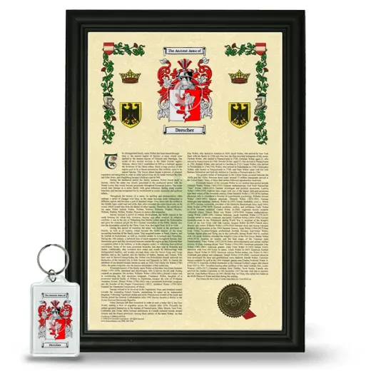 Drescher Framed Armorial History and Keychain - Black
