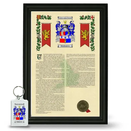 Drinkwaters Framed Armorial History and Keychain - Black