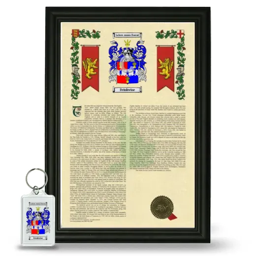 Drinkwine Framed Armorial History and Keychain - Black