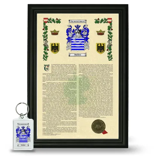 Ducken Framed Armorial History and Keychain - Black