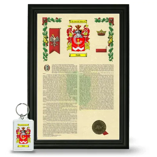 Duda Framed Armorial History and Keychain - Black