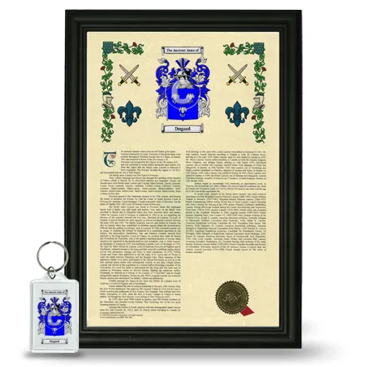 Dugard Framed Armorial History and Keychain - Black