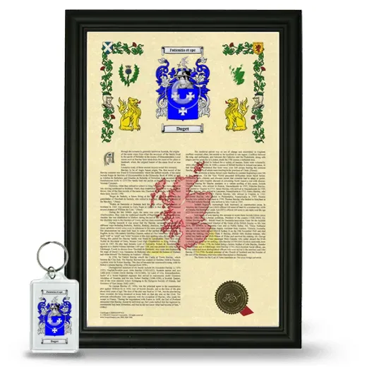 Duget Framed Armorial History and Keychain - Black