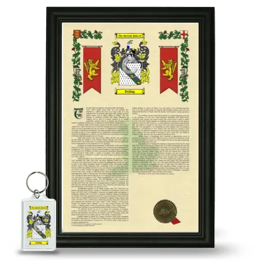Duling Framed Armorial History and Keychain - Black