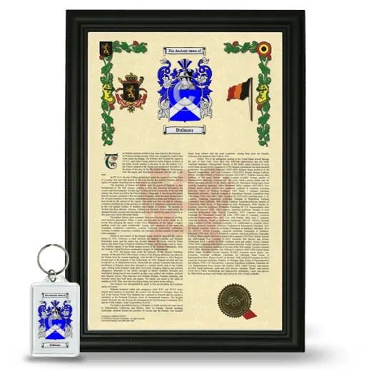 Dulman Framed Armorial History and Keychain - Black