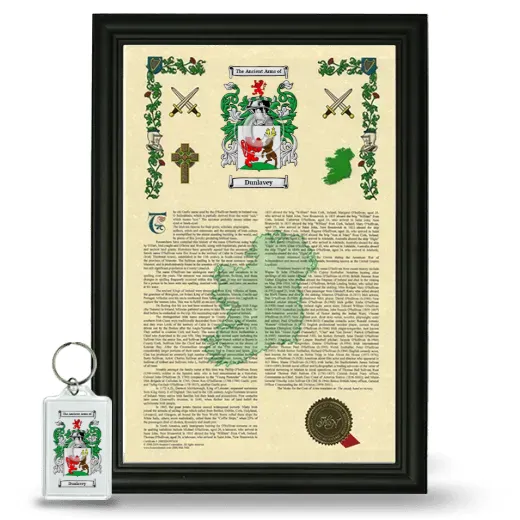 Dunlavey Framed Armorial History and Keychain - Black