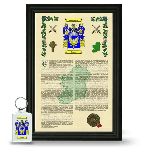Dunne Framed Armorial History and Keychain - Black