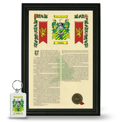 Dunning Framed Armorial History and Keychain - Black