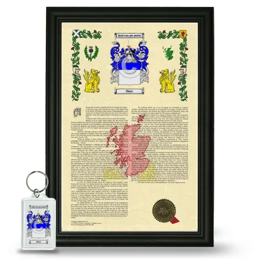 Dure Framed Armorial History and Keychain - Black