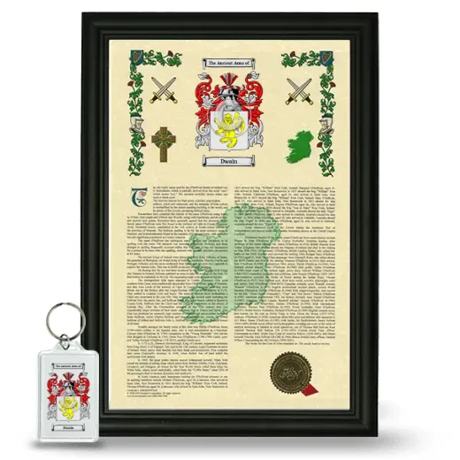 Dwain Framed Armorial History and Keychain - Black