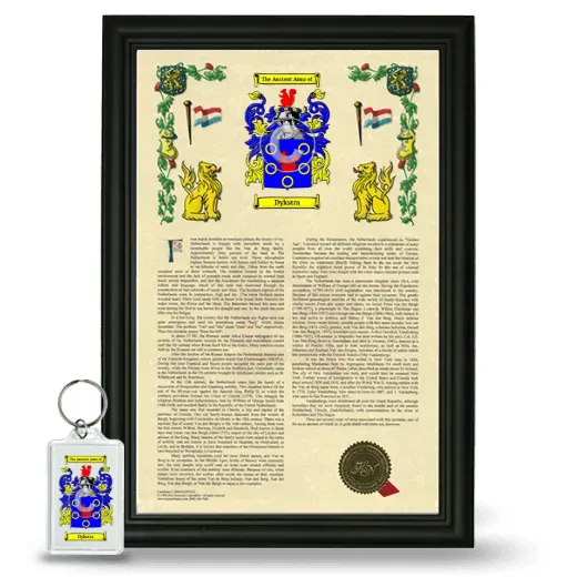 Dykstra Framed Armorial History and Keychain - Black