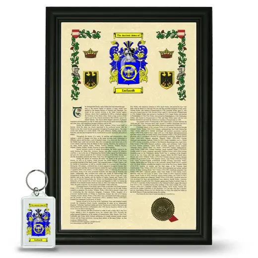Earhardt Framed Armorial History and Keychain - Black