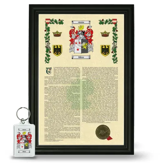 Edens Framed Armorial History and Keychain - Black