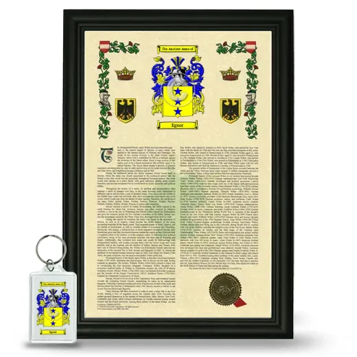Egnor Framed Armorial History and Keychain - Black