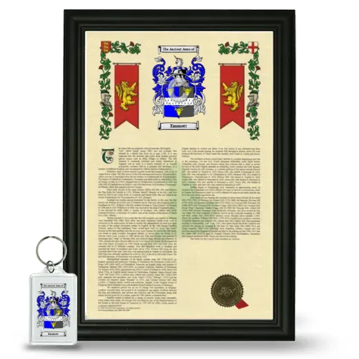 Emmott Framed Armorial History and Keychain - Black