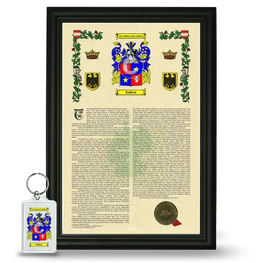 Endern Framed Armorial History and Keychain - Black