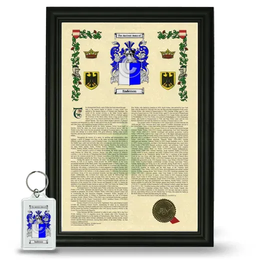 Enderson Framed Armorial History and Keychain - Black