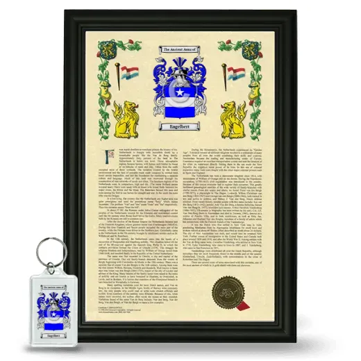 Engelbert Framed Armorial History and Keychain - Black