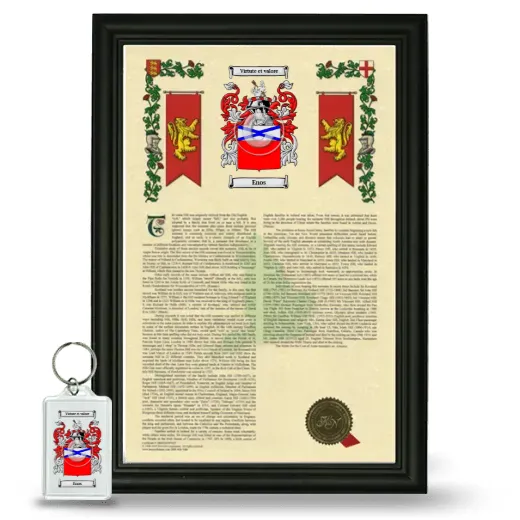 Enos Framed Armorial History and Keychain - Black
