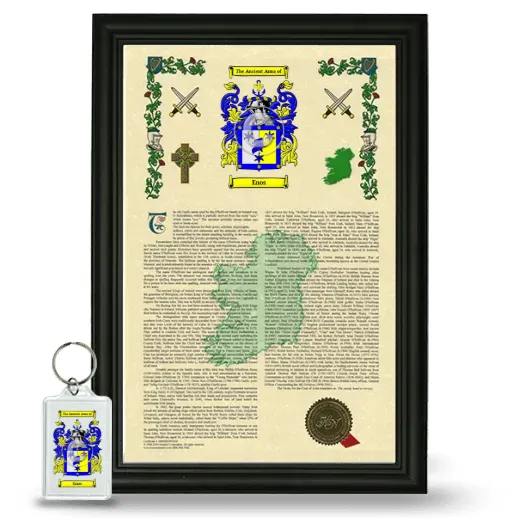 Enos Framed Armorial History and Keychain - Black