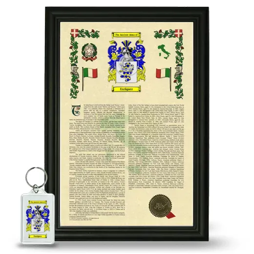 Enriquez Framed Armorial History and Keychain - Black