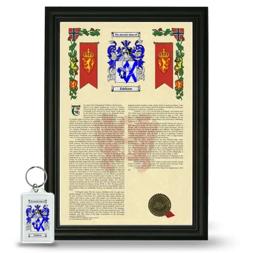 Ericksen Framed Armorial History and Keychain - Black