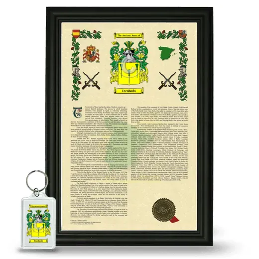 Escobado Framed Armorial History and Keychain - Black