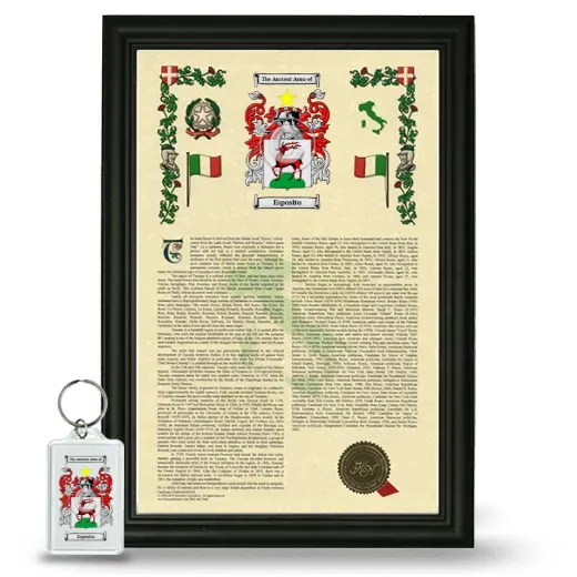 Esposito Framed Armorial History and Keychain - Black