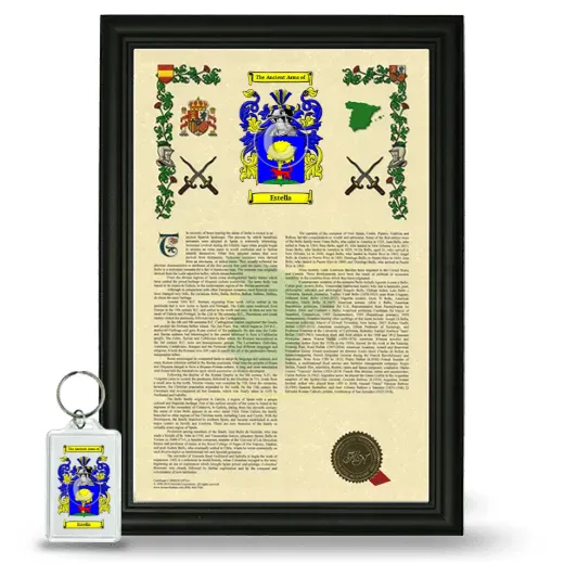 Estella Framed Armorial History and Keychain - Black