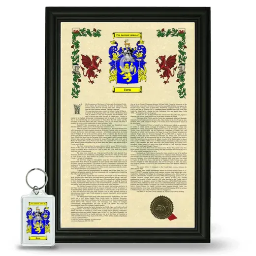 Even Framed Armorial History and Keychain - Black