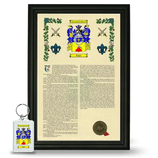 Fages Framed Armorial History and Keychain - Black