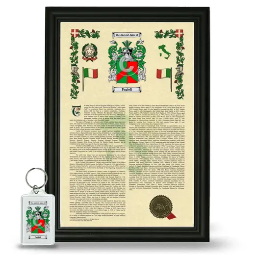 Fagioli Framed Armorial History and Keychain - Black