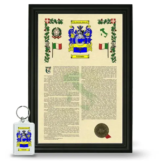 Falconio Framed Armorial History and Keychain - Black